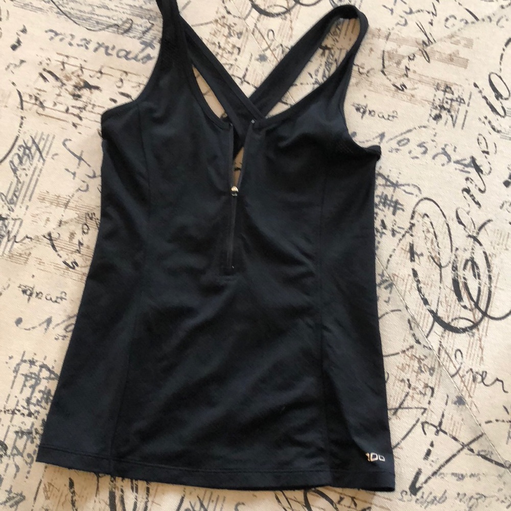 Lorna Jane black mesh tank